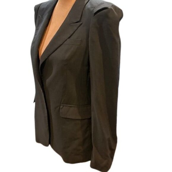 Zara Single Button Closure Notched Lapel Black Blazer with 2 Front Pockets – SM - Picture 4 of 8